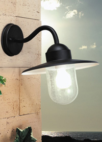 Triton Modern Outdoor Wall Light In Black Injected Aluminium
