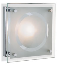 Venecia Modern Wall Light In Chrome With A Satin And Clear Glass Shade