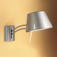 LEDS Lighting Versatil Contemporary Adjustable Wall Light In A Nickel-matt Finish With Integral Switch