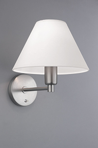 LEDS Lighting Wall Light Modern Nickel-satin With White Fabric Shade