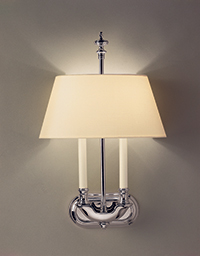 Wall Light Traditional Chrome With Cream Fabric Shades