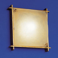 Wall Light Traditional Golden Amber With Amber Glass Shade