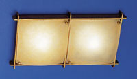LEDS Lighting Wall Light Traditional Golden Amber With Amber Glass Shades