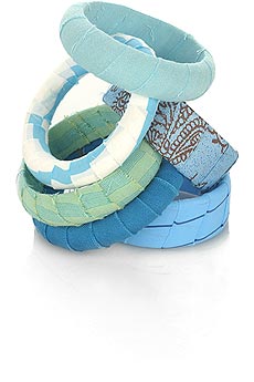 Lee Angel Set of 6 fabric bangles