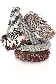 Lee Angel Set of six fabric bangles