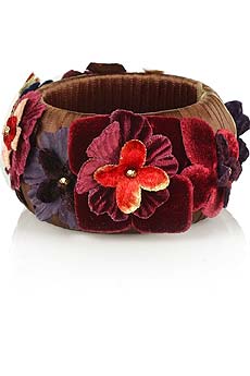 Lee Angel Velvet flower ribbon bangle