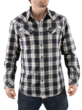 Navy Wilbur Western Long Sleeved Shirt