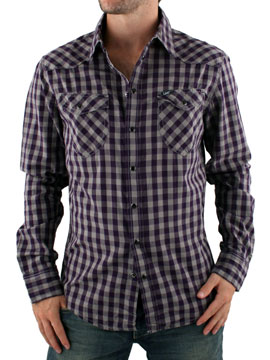 Lee Purple Kam Small Check Western Shirt