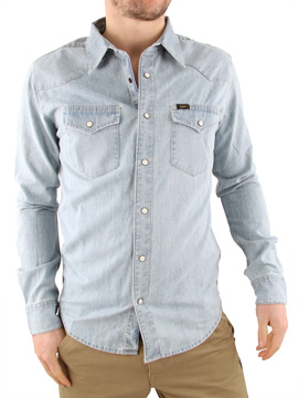 Lee Stone Wash Slim Western Denim Shirt