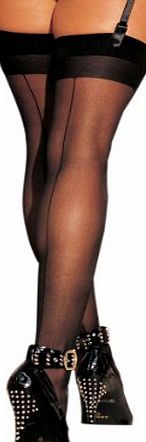 Leg Avenue Sheer Back Seam Garter Stockings (Black, One Size)