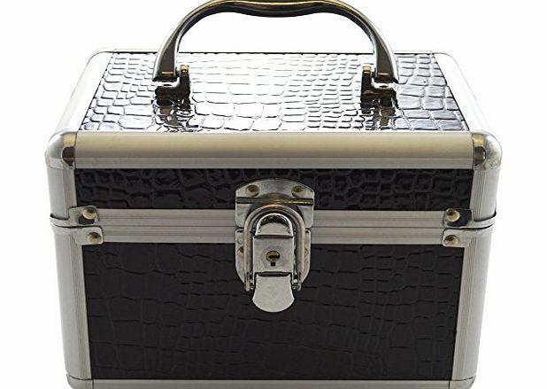 Legend  Black Beauty Vanity Cosmetic Case Make up Jewellery Hair Nail Box Mock Croc Storage