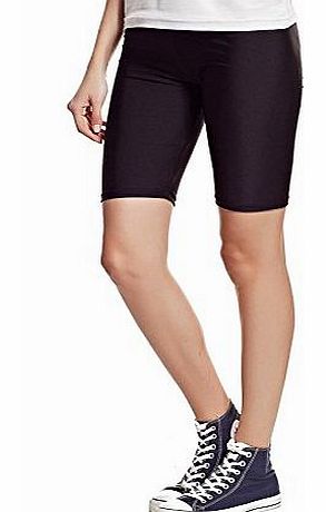 Leggings NEW WOMENS STRETCHY COTTON LYCRA OVER-KNEE SHORT ACTIVE LEGGINGS (Medium UK12 (38), Black)