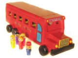 legler red wooden school bus with children legler hobby horse