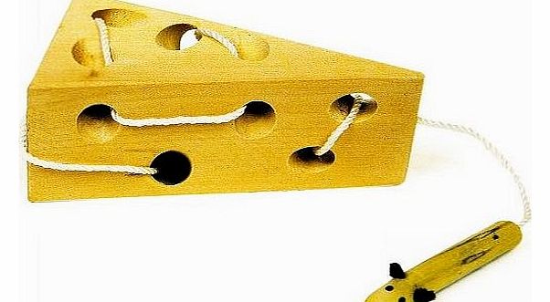 Legler Wooden Cheese and Mouse Threading Game for pre-schoolers