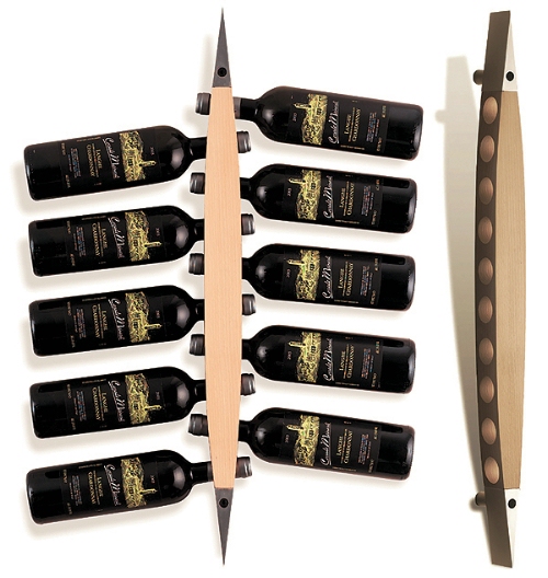 LegnoArt ENOTECA Bottle stand wood and aluminium