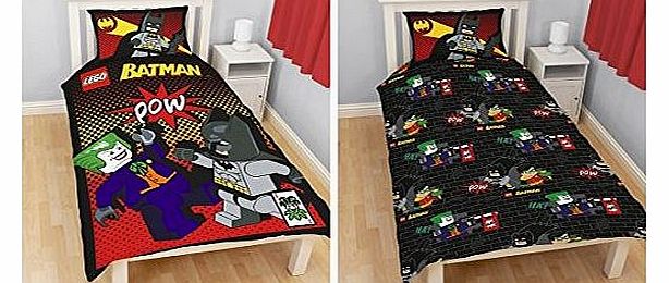 LEGO Character World Lego Batman POW Single Panel Duvet Set, Multi-Colour LBPSD1