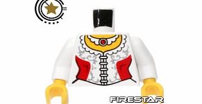 Lego Mini Figure Torso - Blouse And Ruby Necklace