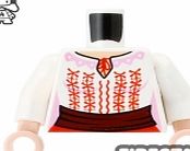 Lego Mini Figure Torso - White Embroidered Blouse