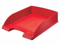 leitz Plus red letter tray with high sided walls