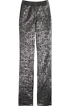 Metallic brocade pants