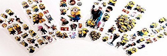 lemo New Chilren favorite! 3D stereo sticker lot of 12 sheet-Despicable me, Minions