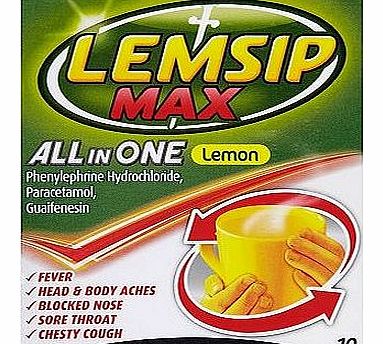 Lemsip Max All in One Lemon - 10 Sachets 10074966