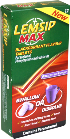 lemsip Max Blackcurrant Tablets 12