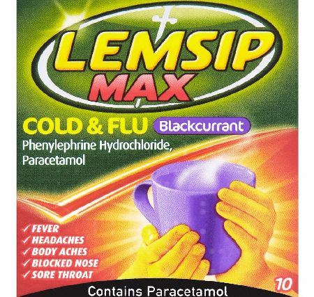 lemsip Max Cold And Flu Blackcurrant Sachets (10)