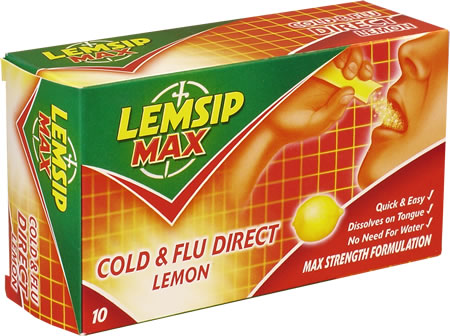 Lemsip Max Strength Cold and Flu Direct Lemon x10