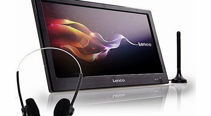 Lenco Portable TFT LCD TV DVB-T MPEG4 USB MP3 HDMI Battery Lenco Headphones black