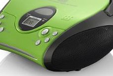 Lenco SCD-24 Green Portable CD Player with FM Tuner Radio
