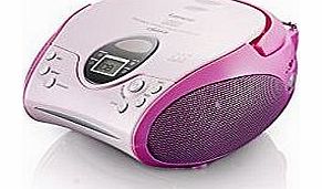 Lenco SCD-24 Pink Portable CD Player with FM Tuner Radio