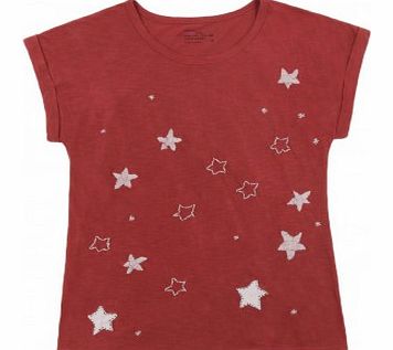 Comete Tempura stars T-shirt Brick red 34,36,38