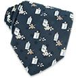 Leonard Cognac and Roses Studio Collection Blue Silk Tie
