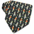 Leonard Gendarme and Flower Studio Collection Dark Blue Silk Tie