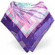 Leonard Violet and Lilac Floral Print Devore Silk Square Scarf
