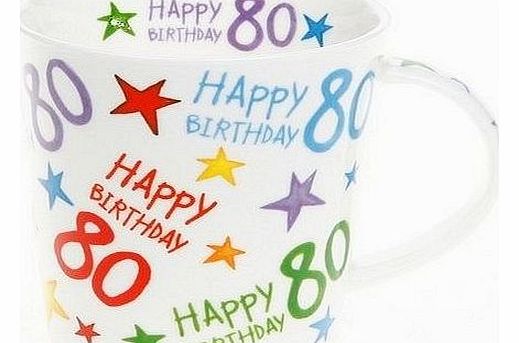 Starburst 80 80th Birthday Fine China Mug in Gift Box