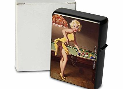 leotie Petrol Lighter Printed woman in yellow dress Pool Table Billiard