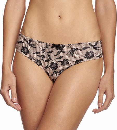 Lepel Grace Mini Low Rise Womens Briefs Black/Nude Size 18