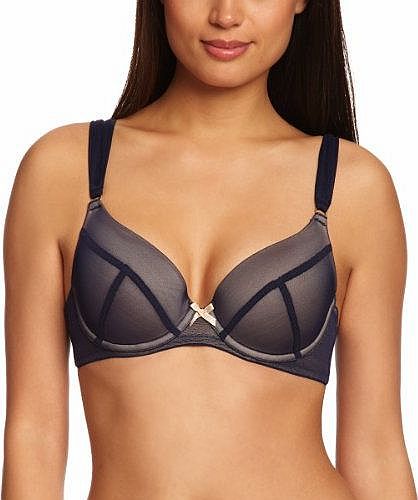 Lucille Pre Formed Plunge Womens Bra Navy 30D