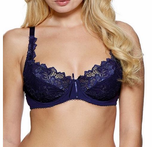 Party Lingerie ~ Fiore By Lepel ~ Navy Blue Full Cup Bra (34B)