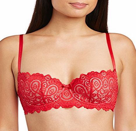 Lepel Womens Matilda Padded Balcony Everyday Bra, Red (Lipstick Red), 30D