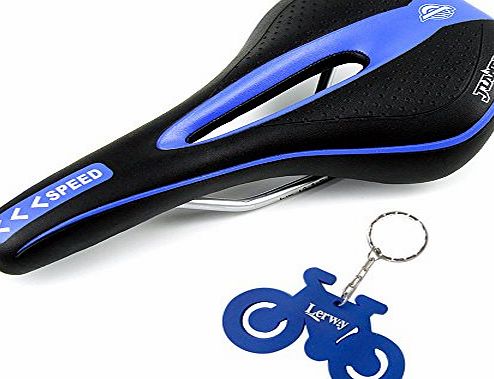Lerway Comfort Design Bike Race Saddle Bicycle Saddle Seat MTB Saddle (Black amp; Blue)