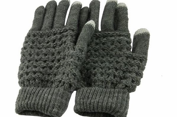Lerway Lady Girls Women Gloves Winter Warm Wool Knitted Touch Screen Gloves for Touch Screen Cell Phone Tablet PC iPhone 6 Plus Google Nexus 7 5 HTC Samsung Galaxy S5 LG (Grey)