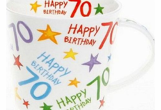 Starburst China Mug 70th Birthday