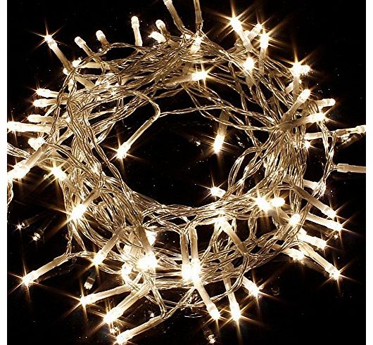ISOLEM 10M BATTERY POWERED LED FAIRY LIGHTS IN WARM WHITE - BATTERY LIGHTS WITH 100 SUPER BRIGHT LEDS for CHRISTMAS TREE LIGHTS PARTY WEDDING EVENTS FESTIVE INDOOR OUTDOOR WATERPROOF