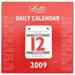 Letts 2009 Desk Block Calender 175 x 165 mm