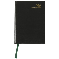 Letts Any Year D/A/P Diary Black A5 210 x 148 mm