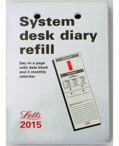 Letts System Desk Refill Calendar for 2015
