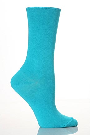 Ladies 1 Pair Levante Comfort Top Cotton Socks In 5 Colours Magenta